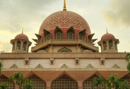 Putra Mosque Putrajaya Malaysia in sunset 