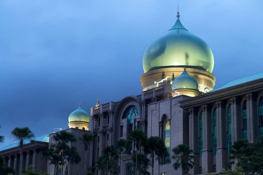 Islamic architecture in dusk, long exposure 
