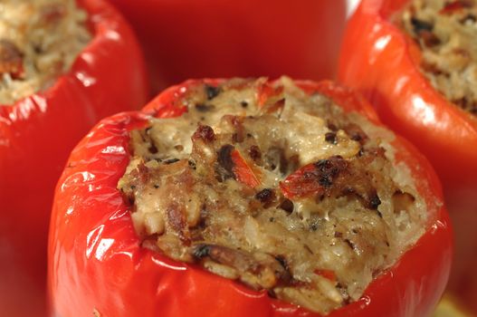 red grilled paprika and meat stuffing