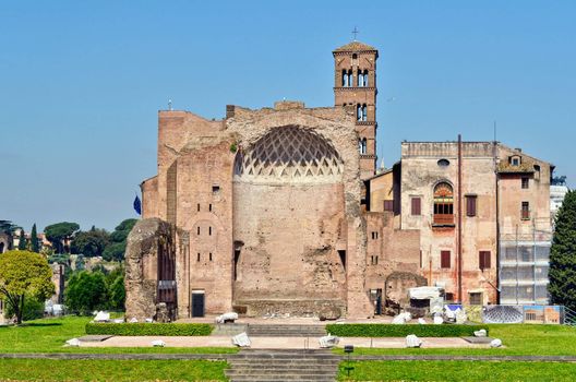 Antique edifice in the ancient part of Rome
