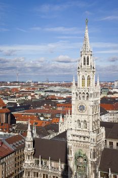 An image of the city hall of Munich Bavaria Germany