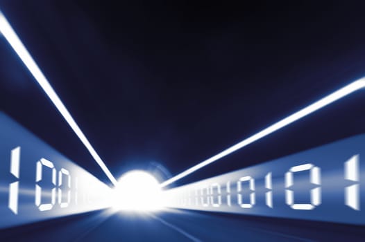 digital blue tunnel 
