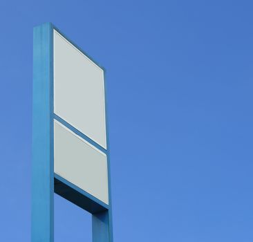 Blank billboard on blue sky