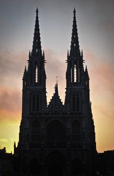 gothic church in the evening