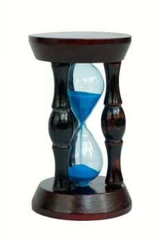 Hourglass with blue sand, isolated