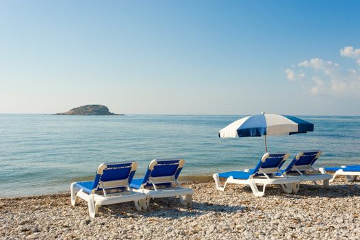 Idyllic early morning on a quiet Mediterranean beach