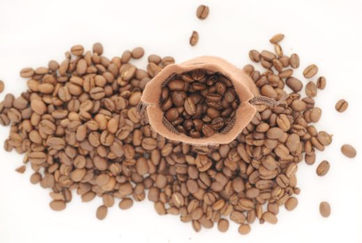 Lots of Natural Roasted Coffee Beans Background.