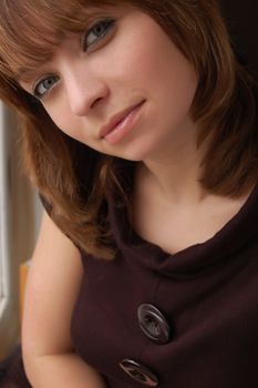 Beautiful brown-haired girl portrait