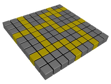 Empty cages of a crossword pussl. Concept and
presentation figure 3d.