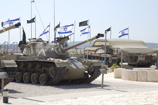 Tanks on display in Latrun military museum in
Israel.