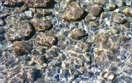 Stones under water as background