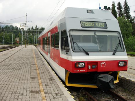 Electric train in High Tatra mountains