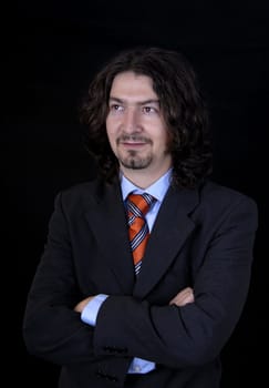 young business man portrait on white background