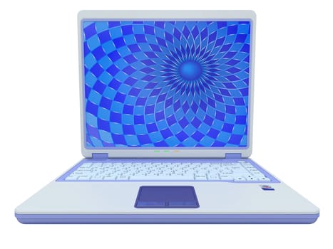 Portable computer laptop c a background on the screen