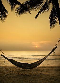 relaxing beach on the sunset beach