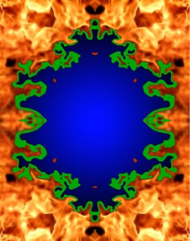 decorative frame from fire