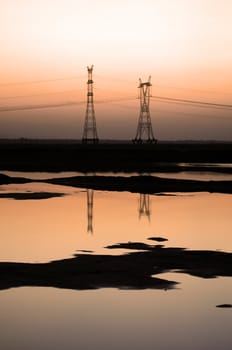 Landscape of sunset at the riverside