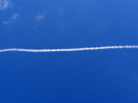 trace of the plane in sky