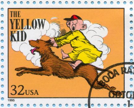 UNITED STATES - CIRCA 1995: stamp printed by United states, shows Comic Strips, Yellow Kid, circa 1995