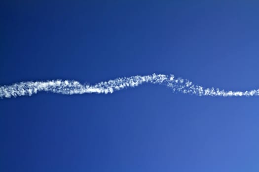 trace of the plane in sky