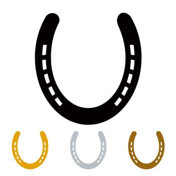 silhouette lucky irish horseshoe in black gold and silver