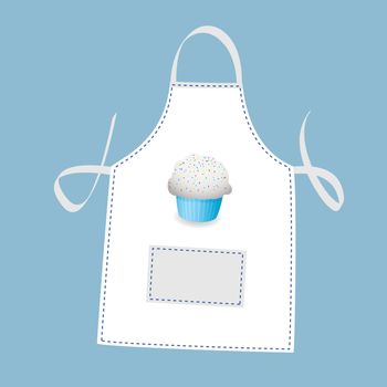 Small cupcake apron concept with blue background