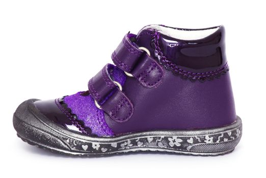 shoes for little girl over white background