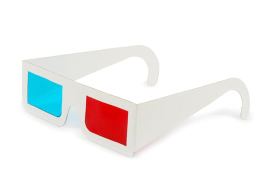 3d eyeglasses on white background