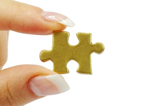 hand holding a puzzle piece