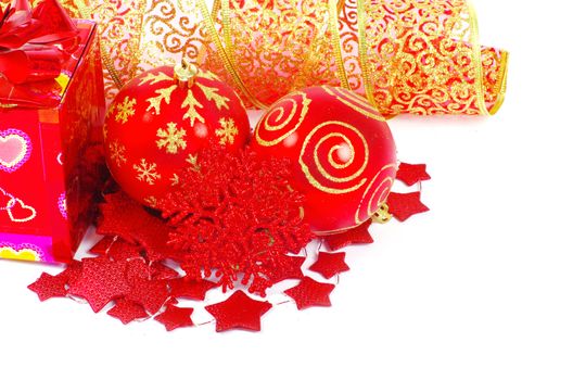 Christmas balls isolated on the white background