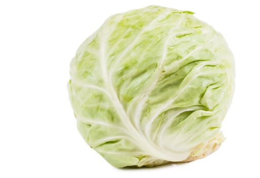 Green cabbage isolated over white background