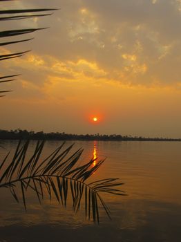 Sunset on the Zambezi River above Victoria Falls