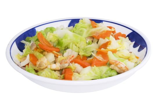 asian style stir-fried cabbage, carrot with scrimps, home cooking series - 4.