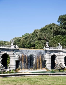 Famous Italian gardens of Reggia di Caserta, Italy.