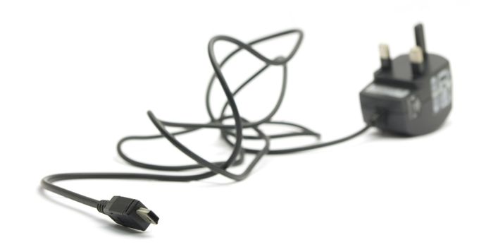 a cell phone charger, with focusing on the tip of charger. for concept background.