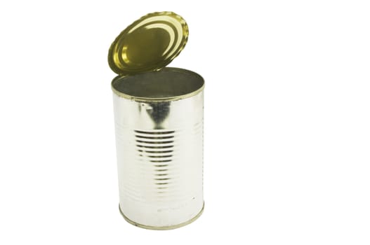 an opened tin can, clipping path is in jpg.