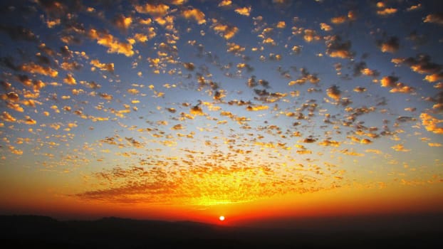 a beautiful sanset as a peacock`s tail over Nazareth