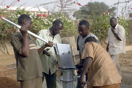 Water is not surfaces some in Africa, but with 40 meters under ground. Humanitarian associations finance and make install pumps in order to draw this water for the life of the village.                                 