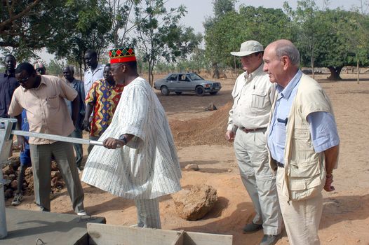 Water is not surfaces some in Africa, but with 40 meters under ground. Humanitarian associations finance and make install pumps in order to draw this water for the life of the village.                                 