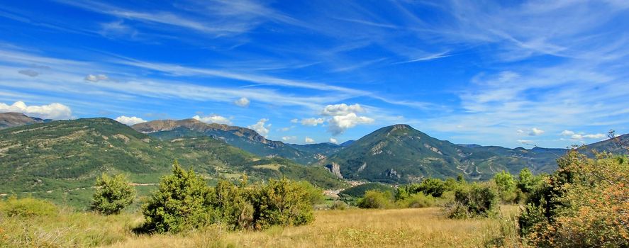 mountain and sky blue