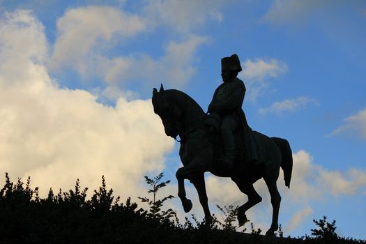 Napoleon and horse and sky blue
