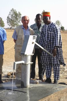 Water is not surfaces some in Africa, but with 40 meters under ground. Humanitarian associations finance and make install pumps in order to draw this water for the life of the village.                                 