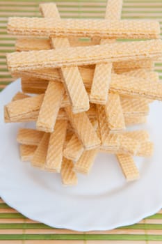 Wafers on the white plate