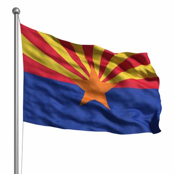 Flag of Arizona. Rendered with fabric texture (visible at 100%).  Clipping path included.