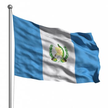 Flag of Guatemala. Rendered with fabric texture (visible at 100%). Clipping path included.