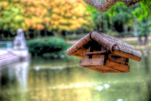 birdhouse in autumn