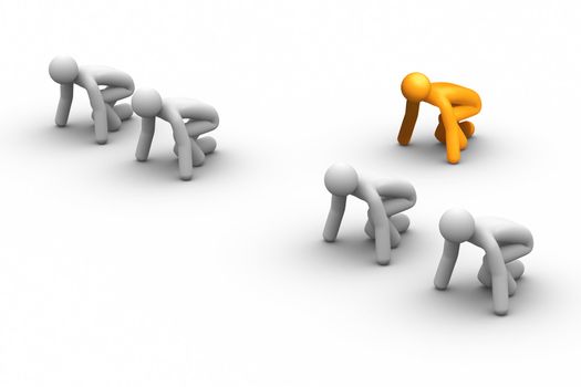 Competition - Starting behind of others.