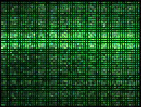 Multicolor abstract lights green disco background. Square pixel mosaic vector