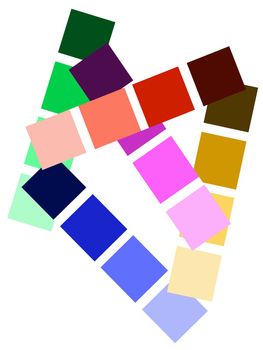 Paint charts isolated against a white background