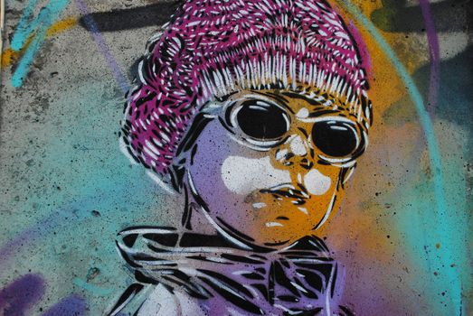 A hip graffiti character with sunglasses.